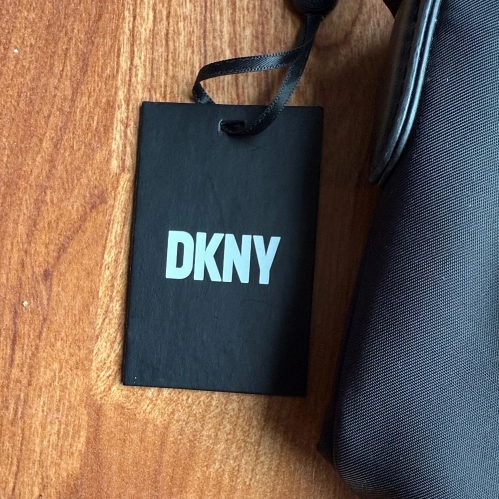 NWT DKNY Black Yugo Crossbody Bag Donna Karan New York Designer Gold Buckle Chic